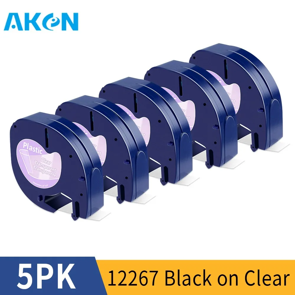 

5pcs Compatible for Dymo A16952 Letratag Label Tape 12mm*4m Letratag Ribbon Cartridge or LT-100H LT-100T Plastic Label Printer