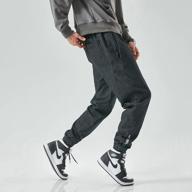 2024 Plus Size Men's Jeans Fashion Casual Jogger Harem Denim Pants Hip Hop new elastic waist jeans Male Trousers 3