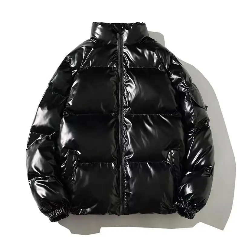 23 Winter Bright Face Standing Collar Cotton Coat Men's Large Cotton Coat Short Style New Korean Version Thickened Bread