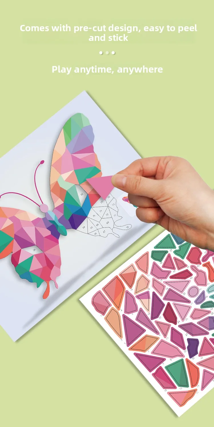 3D Animal Jigsaw Puzzle Stickers 3D Geometric Sticker Puzzle Kit for Focus Creativity DIY Art Gifts for Kids Educational