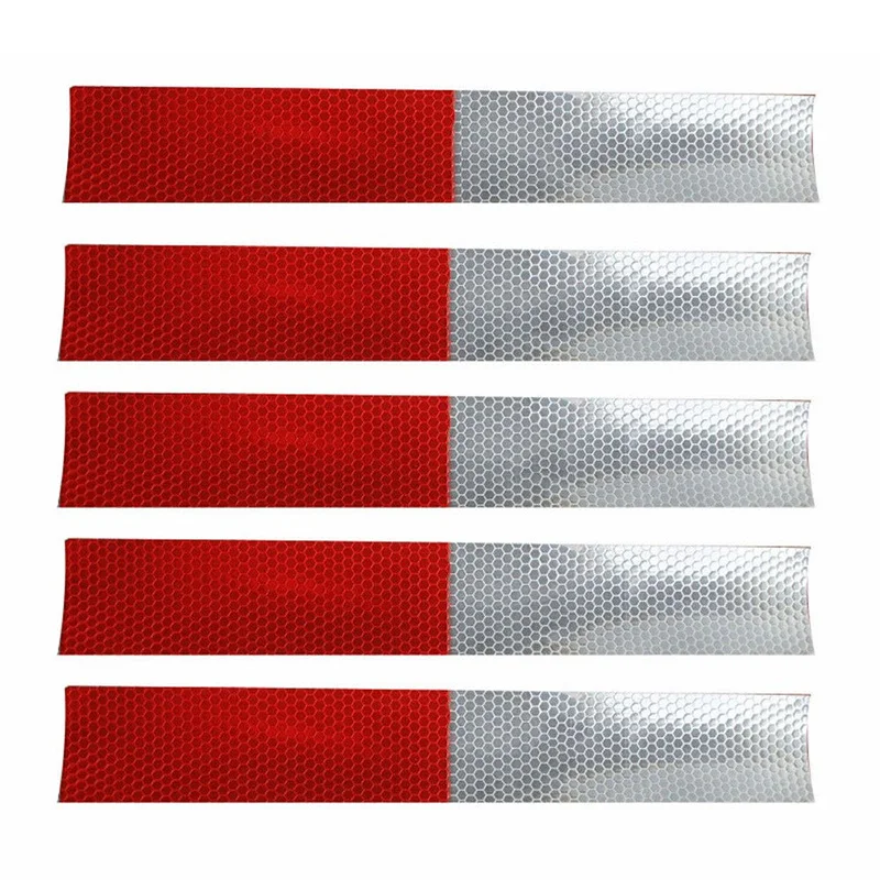 10Pcs  Night Driving Safety Secure Red White Sticker 4.5*30cmCar Reflective Sticker Warning Strip Reflective Truck Auto supplies