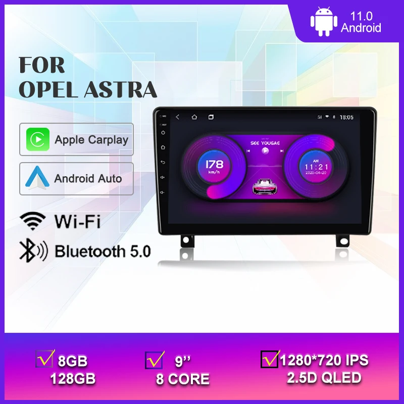 

Android 11 8+128G Car Radio Autoradio For Opel Astra H 2006-2014 4G Carpaly Auto DSP GPS Multimedia Player Wifi Stereo