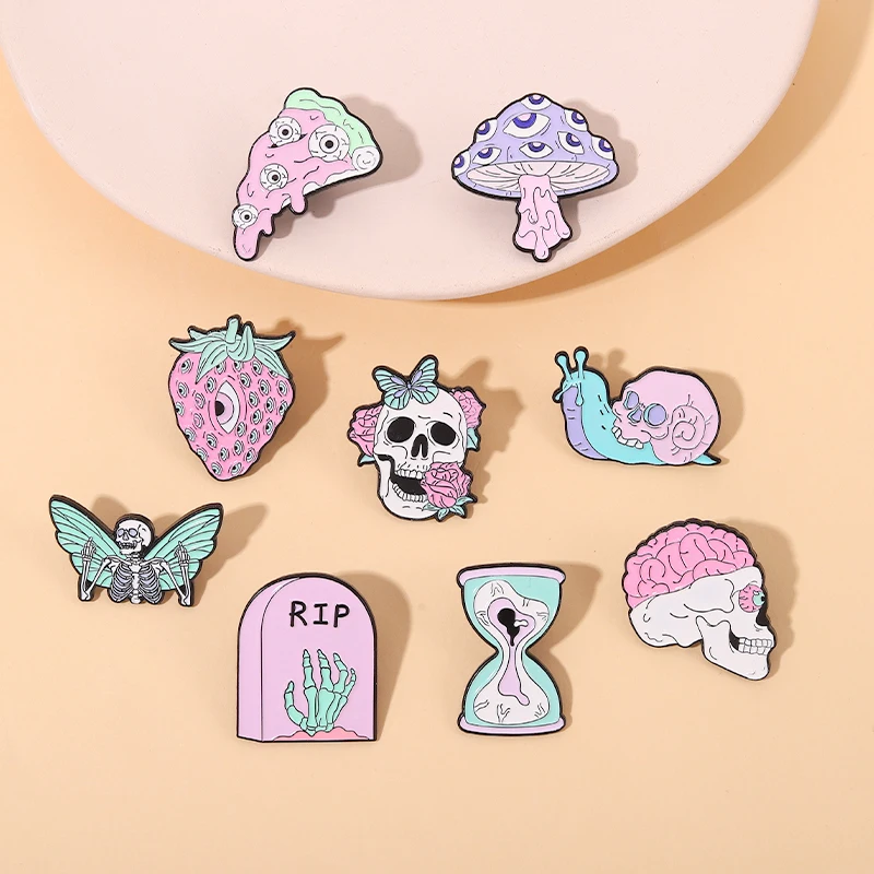 Broche retro calavera de acero inoxidable - Lima Rock Shop