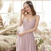 Modest A Line Bridesmaid Dresses Simple Chiffon Spaghetti Straps Tiered Ruffle Customize Maid Of Honor Gowns vestido festa 3