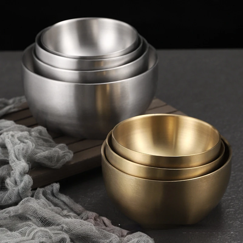  KoreanStyle DoubleLayer Heat Insulation 304 Stainless Steel Bowl