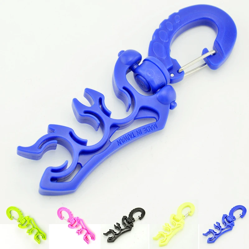 

1pc Scuba Diving Regulator Double BCD Hose Holder W/ Clip Buckle Hook Snorkeling Double BCD Clip Regulator Retainer Buckle Hook