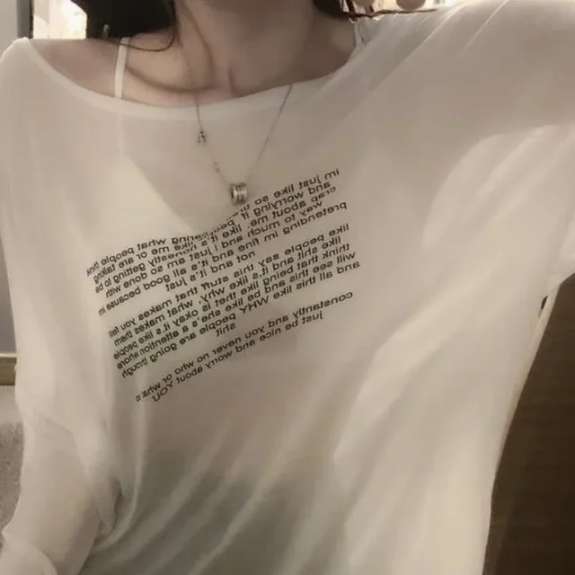 Loose T-shirts for Women Letter Pattern Simple Design Korean Style Summer Clothing Thin All-match Young Students Tops New Trendy 5