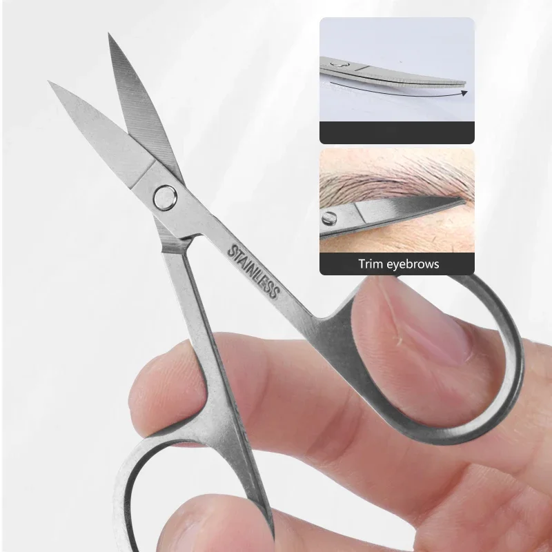 Curved Eyebrow Precision Tweezer for Eyebrows with Tweezer Set,6 Pcs Tweezers Set for Women, Scissors for Ingrown Hair