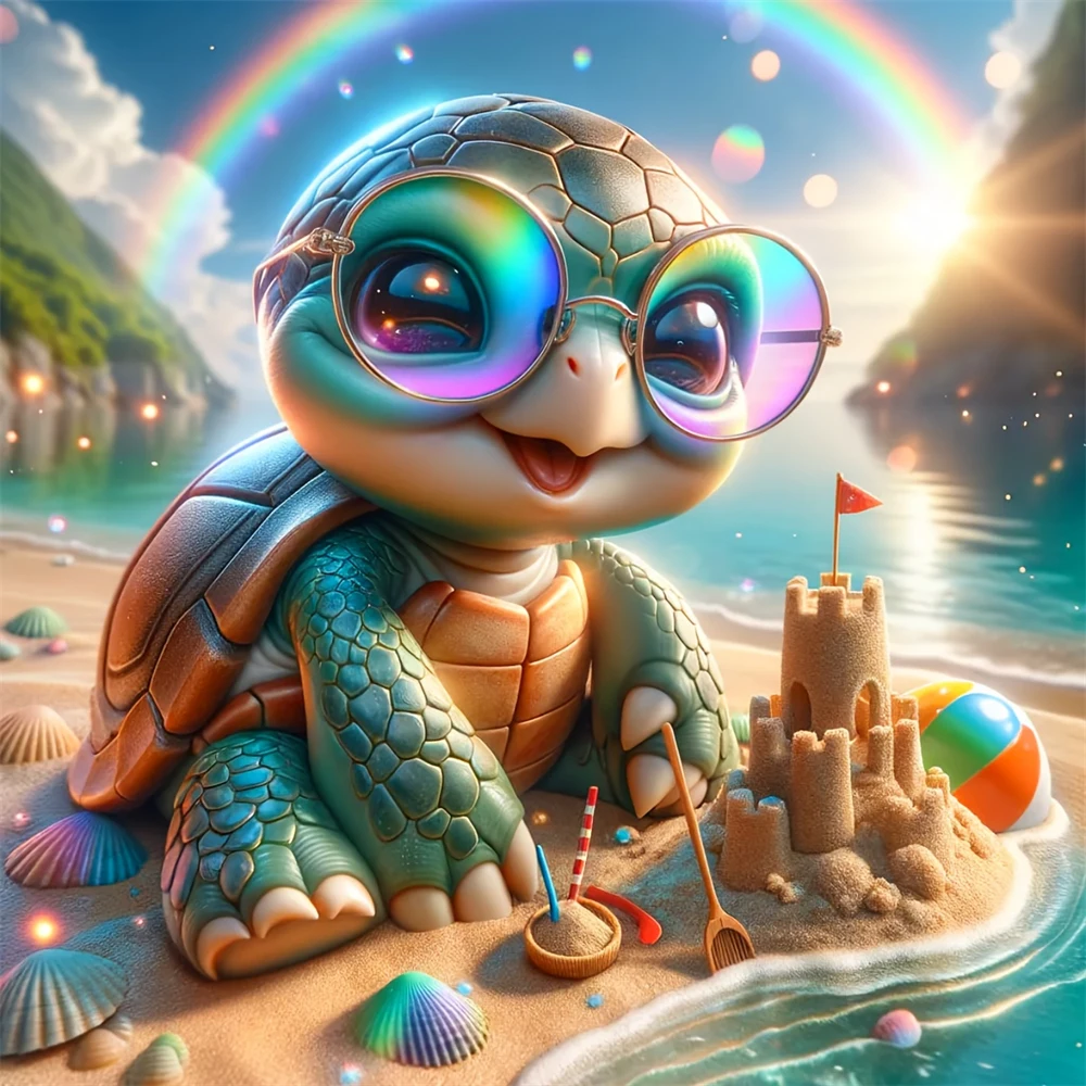 Evershine רקמת יהלומים צב ציור חיות צב עבודת מחט ערכת אמנות DIY מוזאיקה יהלומים קרטון עיצוב לבית