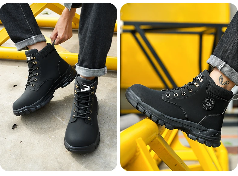 Waterproof Work Safety Shoes Men Boots Anti-smash Sneakers Steel Toe Electric Welding Boots Indestructible Male Footwear