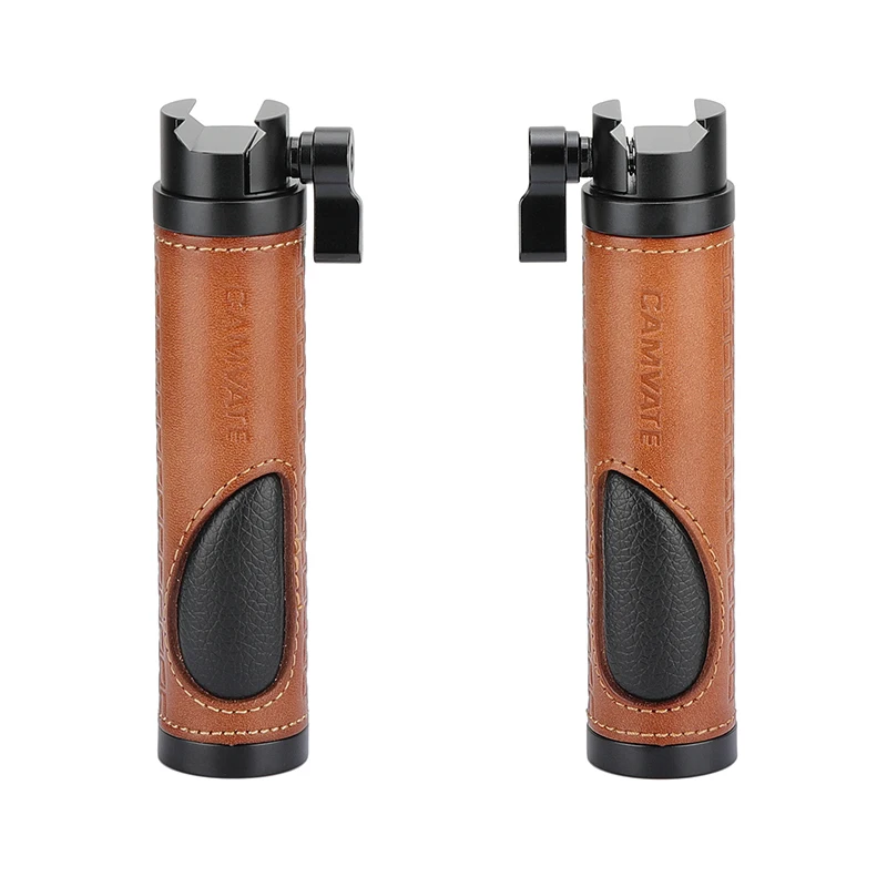 

CAMVATE Leather-covered Camera Handle Grip Stabilizer With NATO Clamp Connector For DSLR Camera Cage / Smartphone Stand A Pair