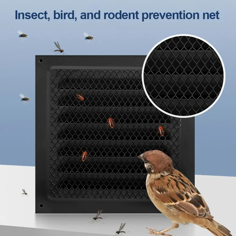 Stainless Steel Metal Vent Cover Built-in Insect Screen White Black Louver Air Vents Grille Square Ventilation Covers