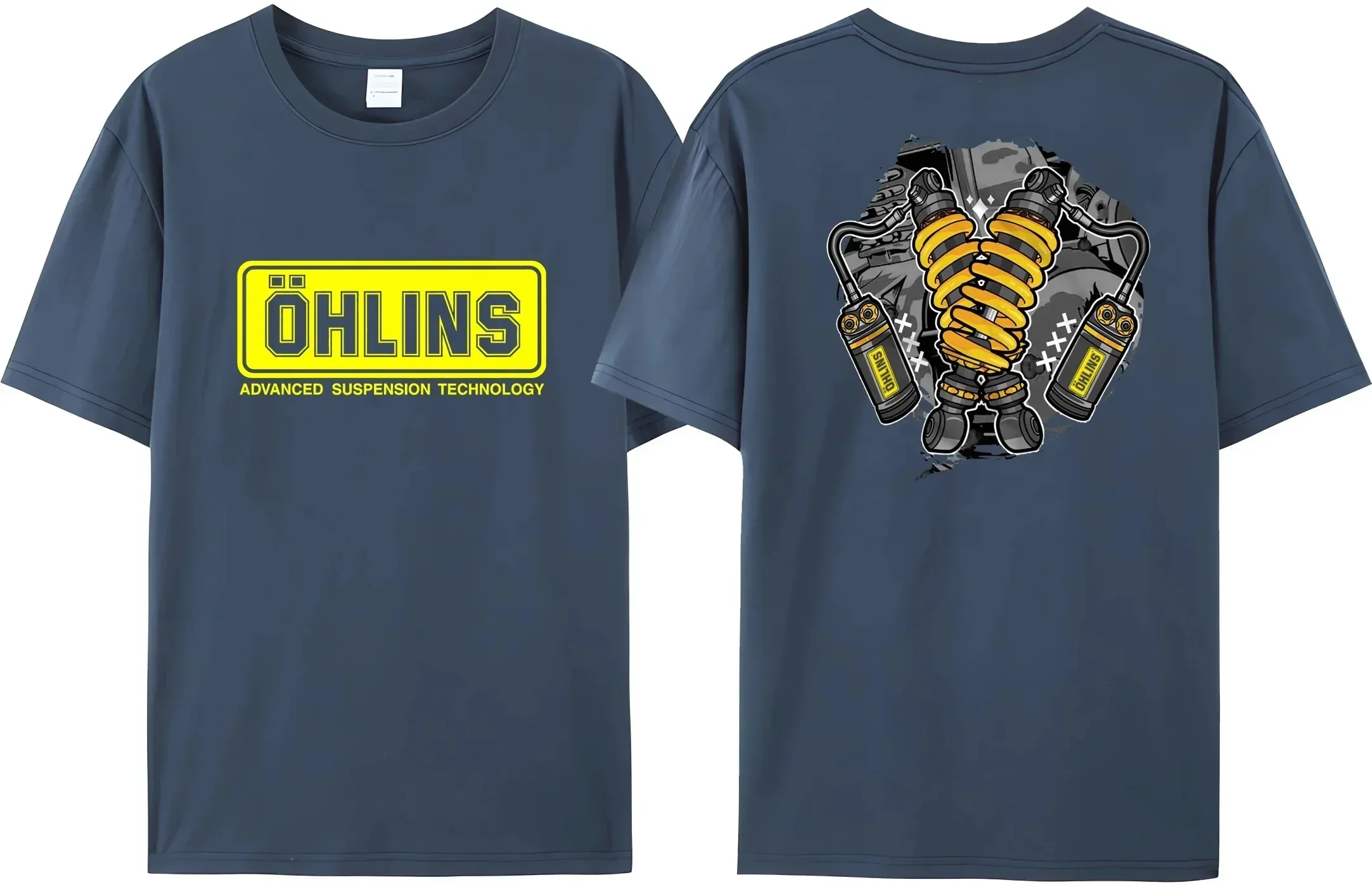 T Shirt Men's Ohlins Sports Racing T-Shirt Reversible Shock Ohlins RXF34 M.2 Printed Comfort Tee