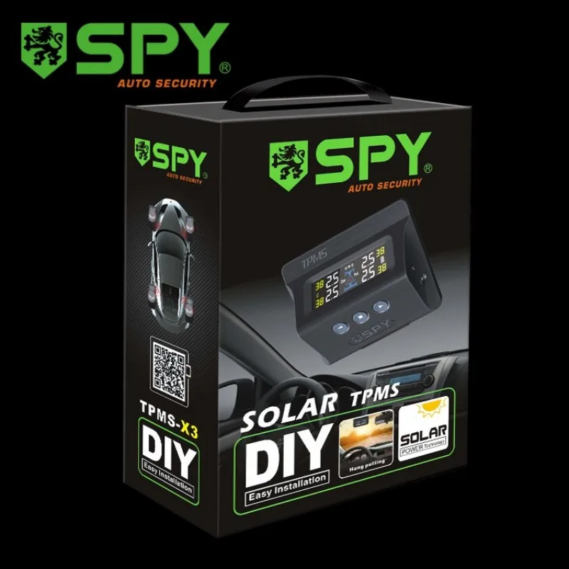 SPY Solar Power TPMS Car Tire Pressure Monitoring System Internal Sensor Auto Security Alarm Tyre Pressure Temperature Warn car tire pressure monitor car tire pressure sensor