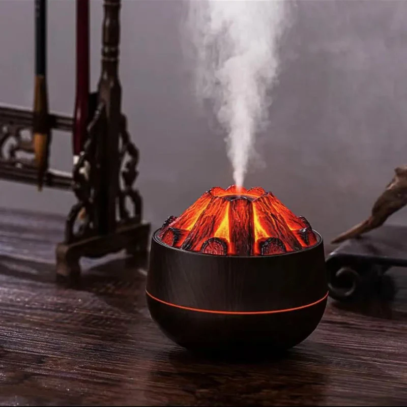 Flame Mountain USB Air Humidifier Diffuser Aromatherapy Essential Oil Diffuser 300ML Simulated Volcano Fragrance Diffuser home 2