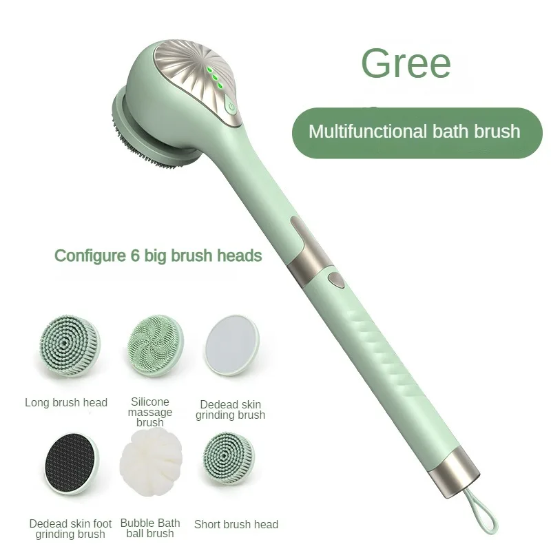 Household Electric Rotating Bath Brush Massage Foot Grinder Multifunctional Long Handle Back Rubbing Exfoliating Shower