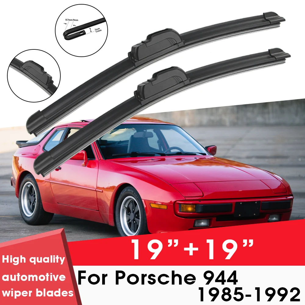 

Car Wiper Blade Blades For Porsche 944 1985-1992 19"+19" Windshield Windscreen Clean Rubber Silicon Cars Wipers Accessories