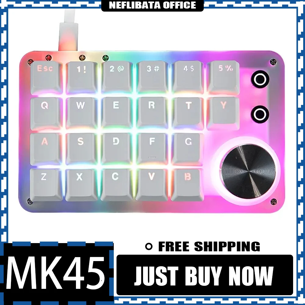 

G50 Mk45 Mini Mechanical Keyboard Numpad Knob Macro Programming Keyboard Ergonomics RGB Accessories Drawing Design Office Gifts