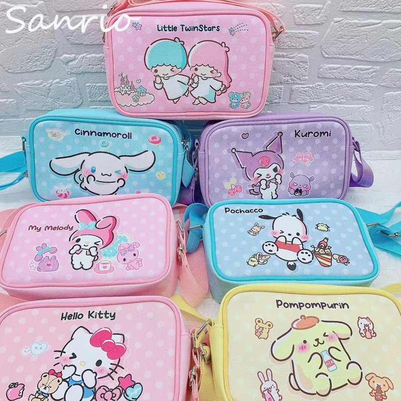 

Sanrio Hello Kitty Cinnamoroll Kuromi Pachacco My Melody Pompompurin Little Twin Star Childrens Messenger Bag Girls Cute Bag