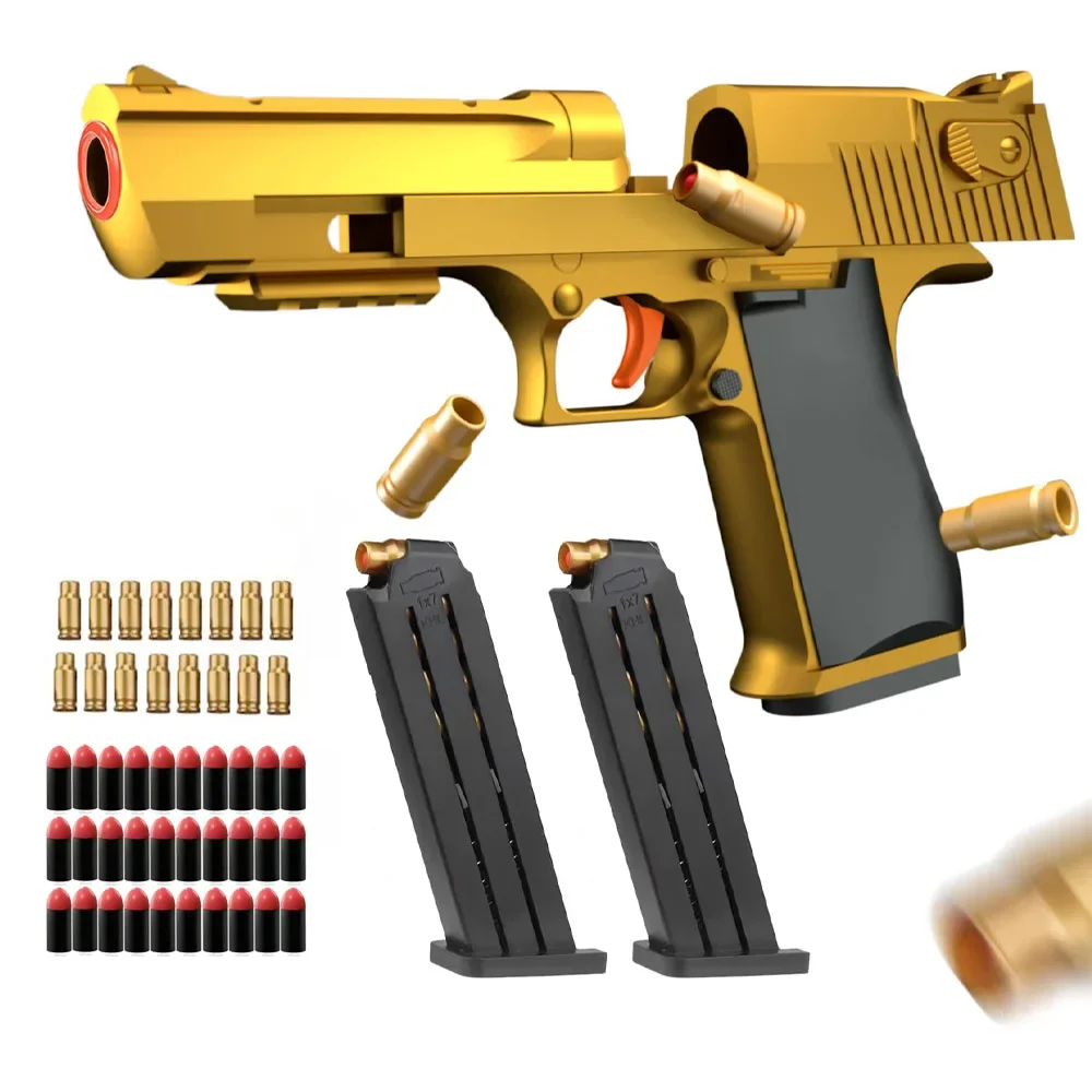 Shell Ejection Desert Eagle Soft Foam Bullet Toy Gun Airsoft Pistol Outdoor CS Weapon for Boys Girls Shooting Game Birthday Gift 6