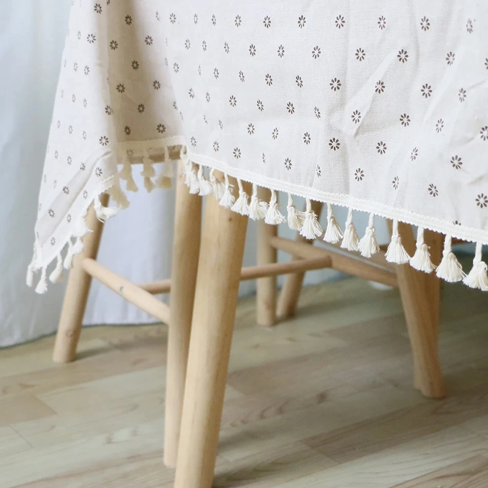 

Fabric dining table tablecloth with lace pattern, kitchen, dinner, dining room, wedding decoration printed tablecloth