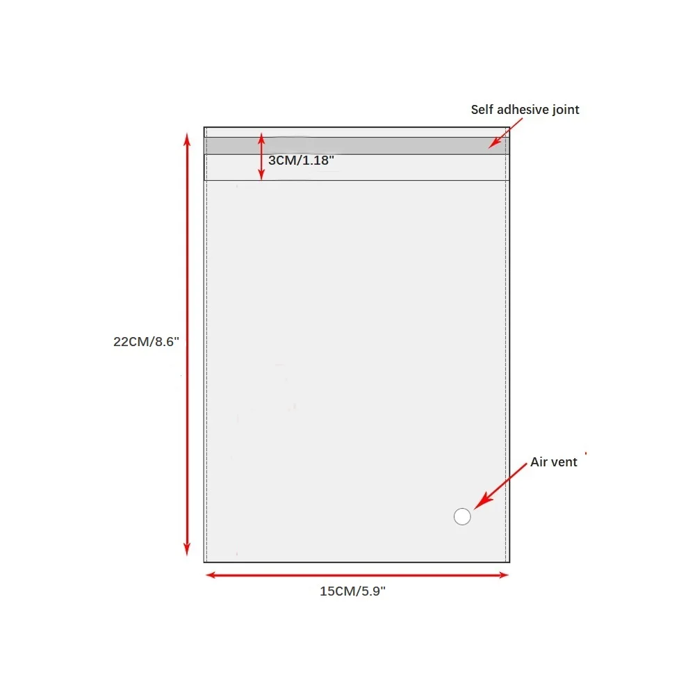 Sachets Plats Auto-adhésifs Sachets Plats Transparents Auto-adhésifs En Plastique Transparent Pour Le Rangement De Petits Objets (100, 30 X 30 Cm Emballage Cadeaux Plat