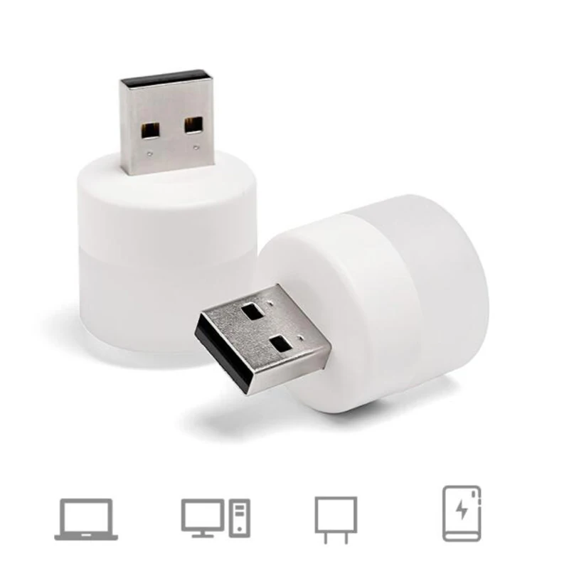 USB Plug LED book reading Lamp Night Light Mobile Power Charging Small LED Eye Protection Light Small bulb with USB splitter L1