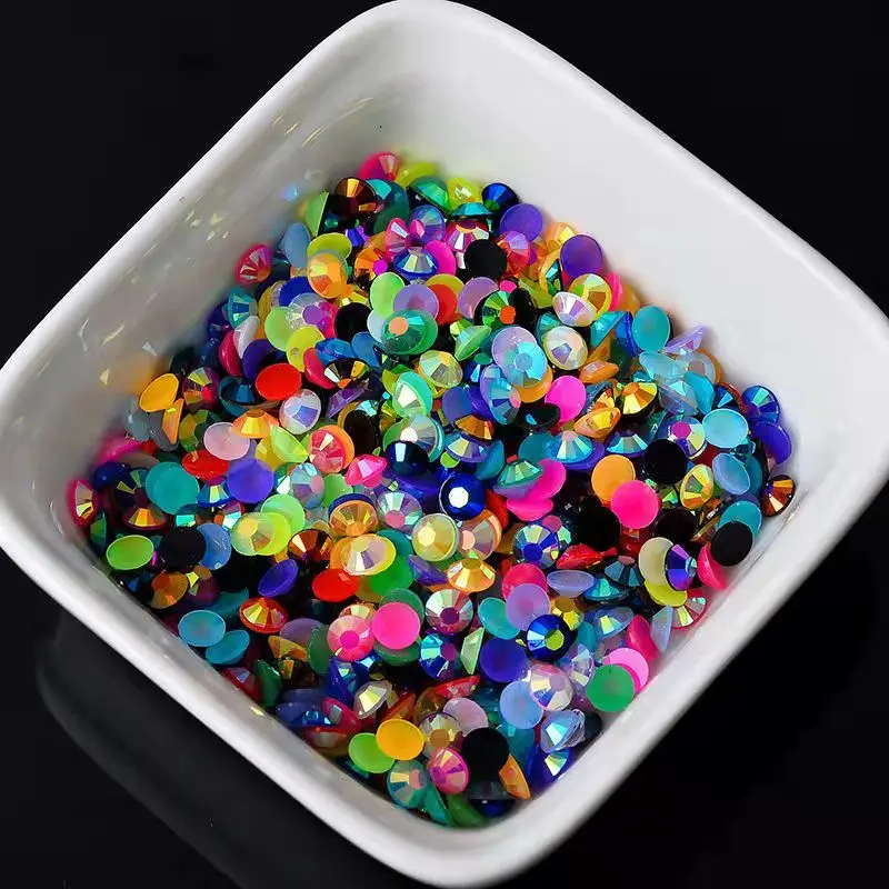 Large package 2-6mm AB jelly resin nail art rhinestone nail accessories DIY jelly rhinestone 3D mobile phone accessories