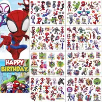 1Pcs Spidey and His Amazing Friends Temporary Tattoos for Kids Birthday Party Supplies Favors Cute Tattoos Stickers Decoration 1