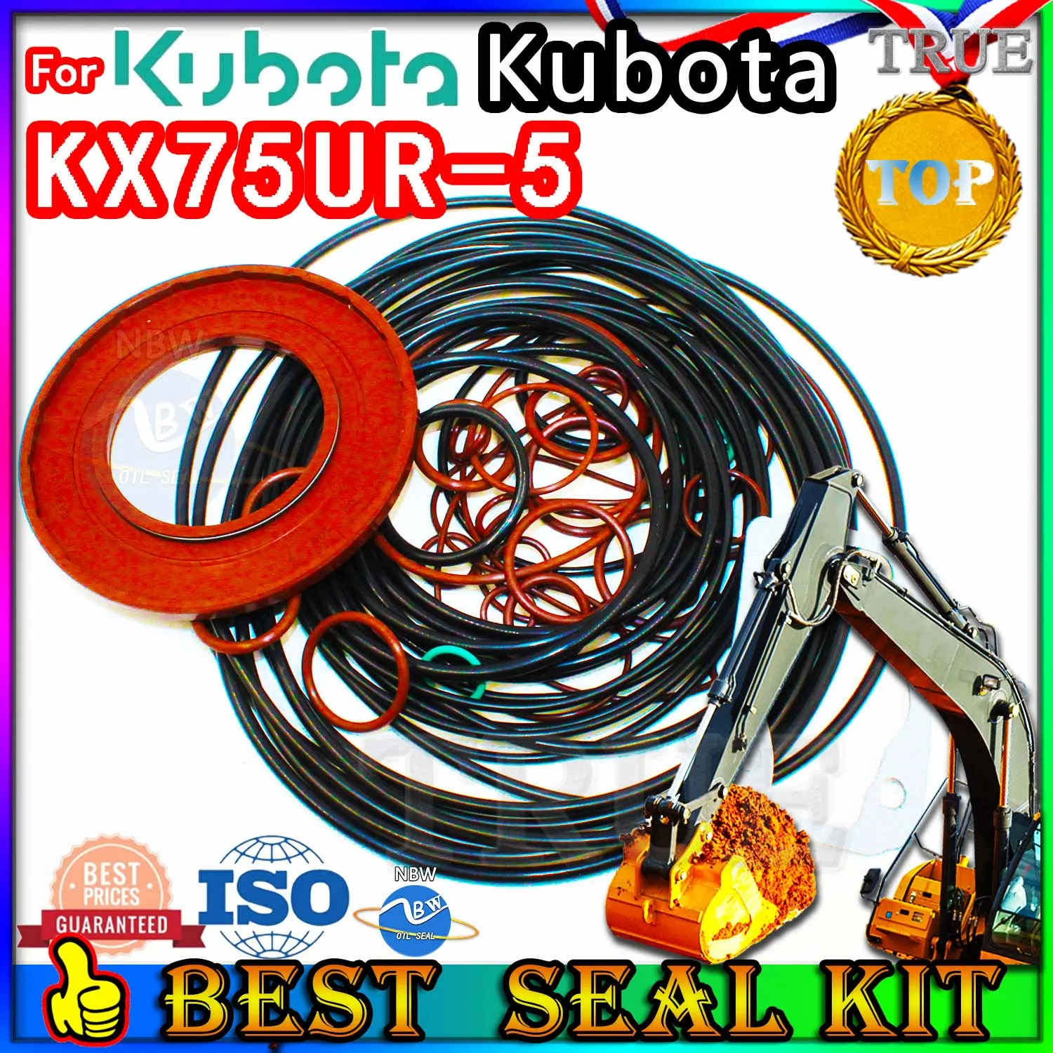 

For Kubota KX75UR-5 Oil Seal Repair Kit Boom Arm Bucket Excavator Hydraulic Cylinder KX75UR 5 NBR Nok Washer Skf Service Track