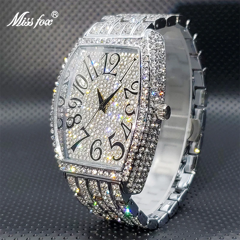 Men Watch Genuine Big Dial WIth Shiny Ice Out Diamond Luxury Brand Watches For Man Waterproof  Large Number Clock Best Selling special price hot selling genuine japanese peacock indicator dial dial indicator no 47 47f 57s