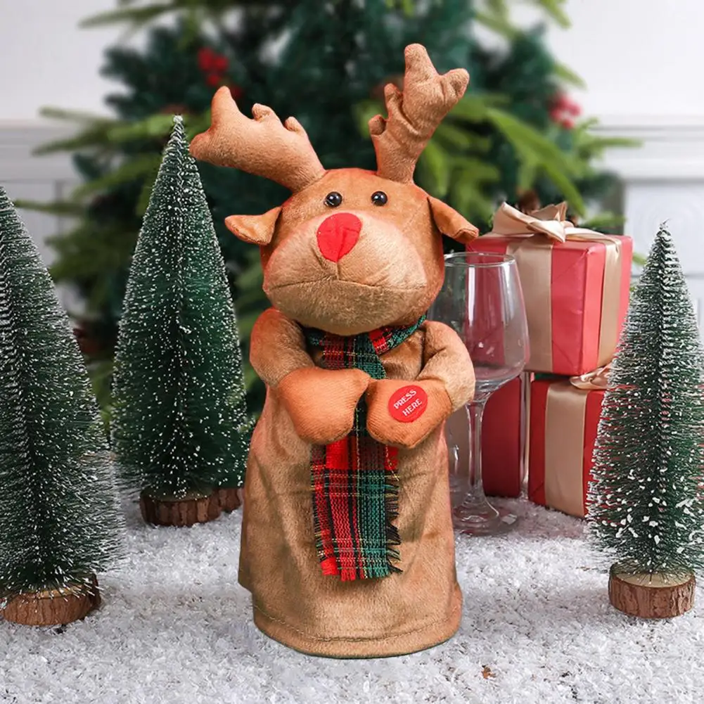 Electric Rotatable Christmas Elk Toy Swinging Singing Dancing Xmas Reindeer Deer Ornament Kids Family Friends Holiday Gift