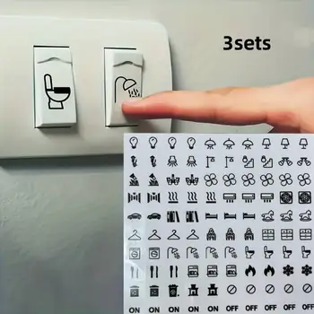 3 set di etichette adesive trasparenti per interruttori della luce trasparenti Etichette per pannelli interruttori impermeabili per la cucina della camera da letto dell'ufficio domestico