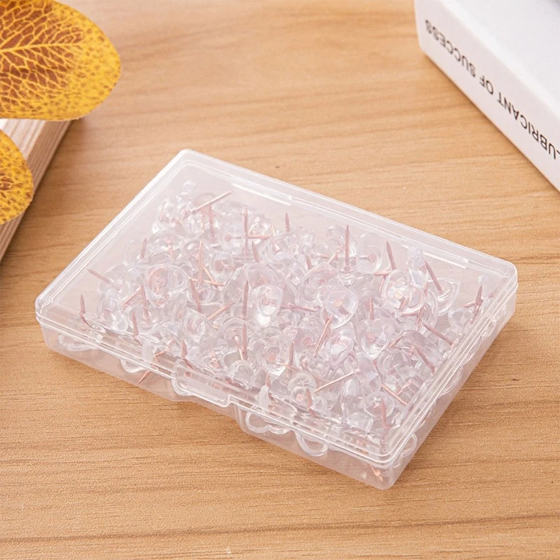 16FB 100Pcs 지도 푸시 핀 핀 보드 엄지 압정 세트에 대 한 투명 드로잉 지도 핀