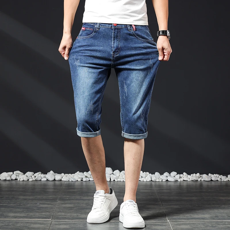 Bermuda En Jean Femme Taille Haute - Extensible, Longueur Genou, Coupe Ample - Roskiky