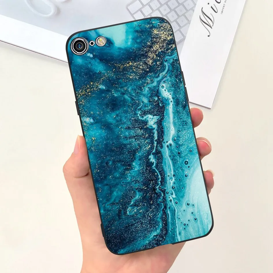 Fashion Marble Flower Slim Soft Silicone Back Cover Bumper Case