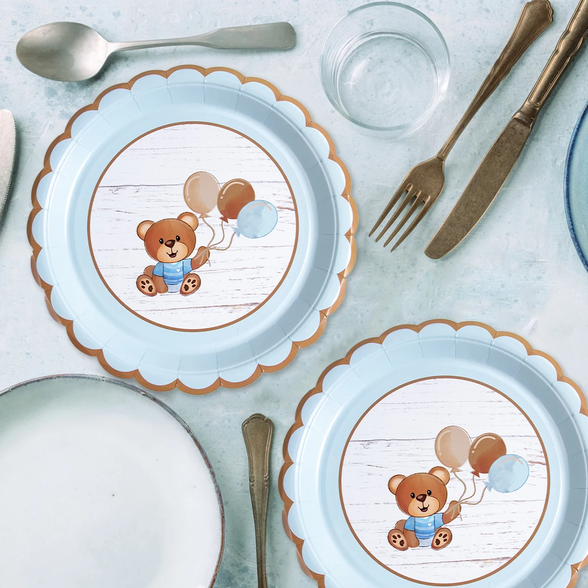 Birthday Party Disposable Tableware Set Bear Theme Paper Plate