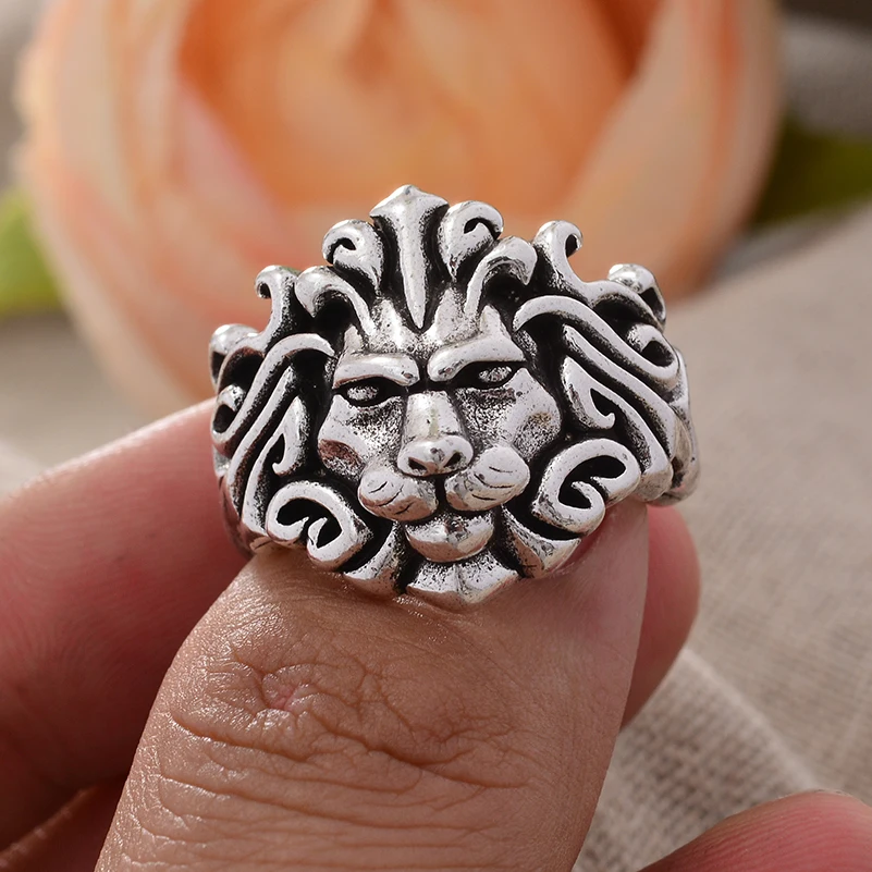 Bague Homme Argent Chevaliere Or Tete De Lion Chevalière Tête Tete