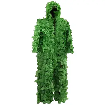 Outdoor Camouflage Clothes Jungle Suit CS Training Leaves Clothing Hunting Suit Pants Hooded Jacket Universal Camo Set 1