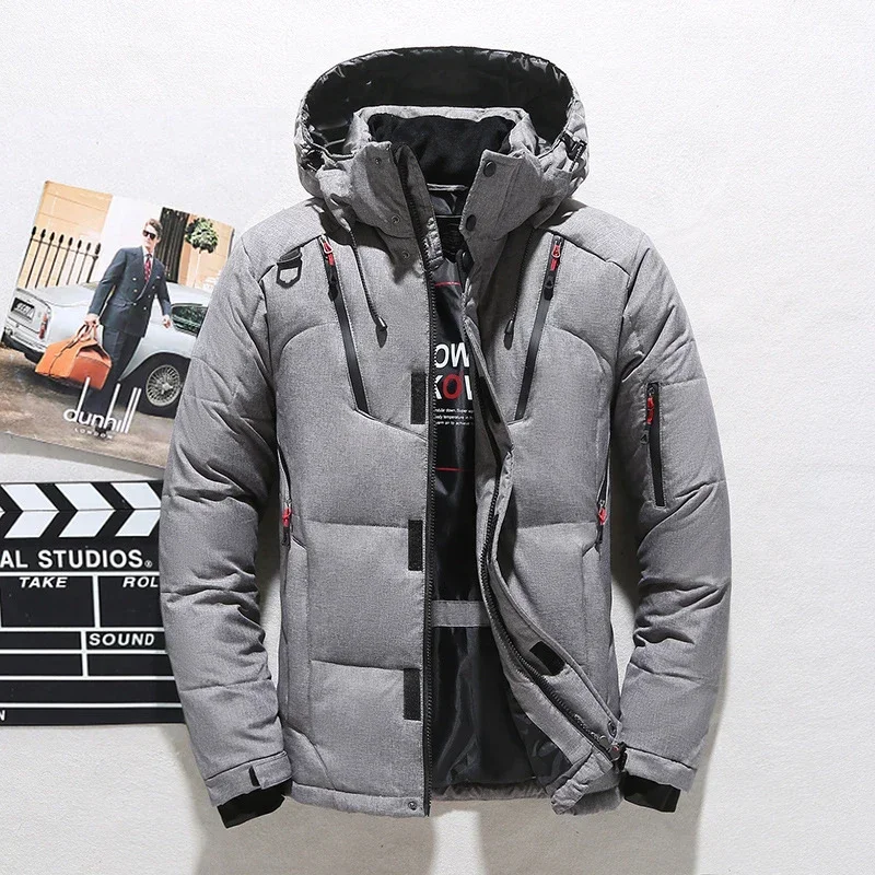 Mens Down Jacket Duck Down Coat Windproof Jacket Men Hooded Casual Warm Thick Parkas Winter down jacket mens jacket