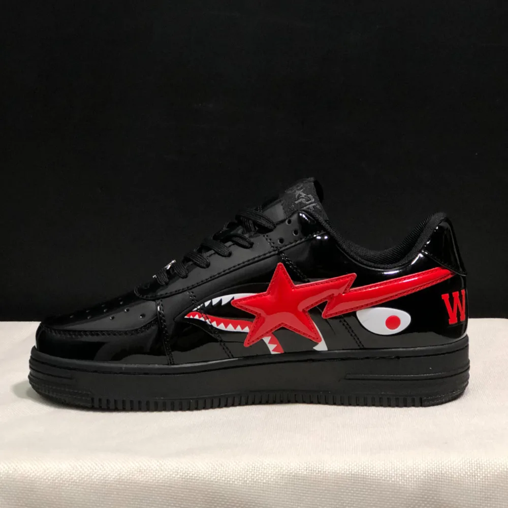 Sports Shoes Original Bape Sta Men All Black Shark BAPESTA Casual Plarfom Unisex Women Slip-Resistant Outdoor Soft Walking Sneakers