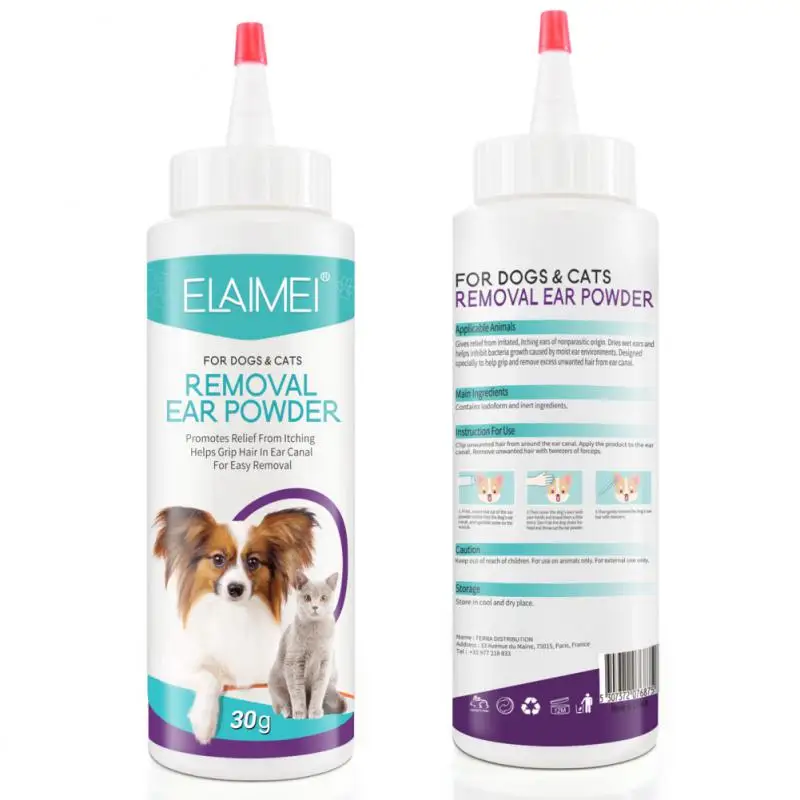 Pet Ear Cleaner Dogs Cats Ear InfectionTreatment Painless Dog Ears Powder for Hair Removal Treats Infected Ears Inflammation pet ear powder pet ear cleaner