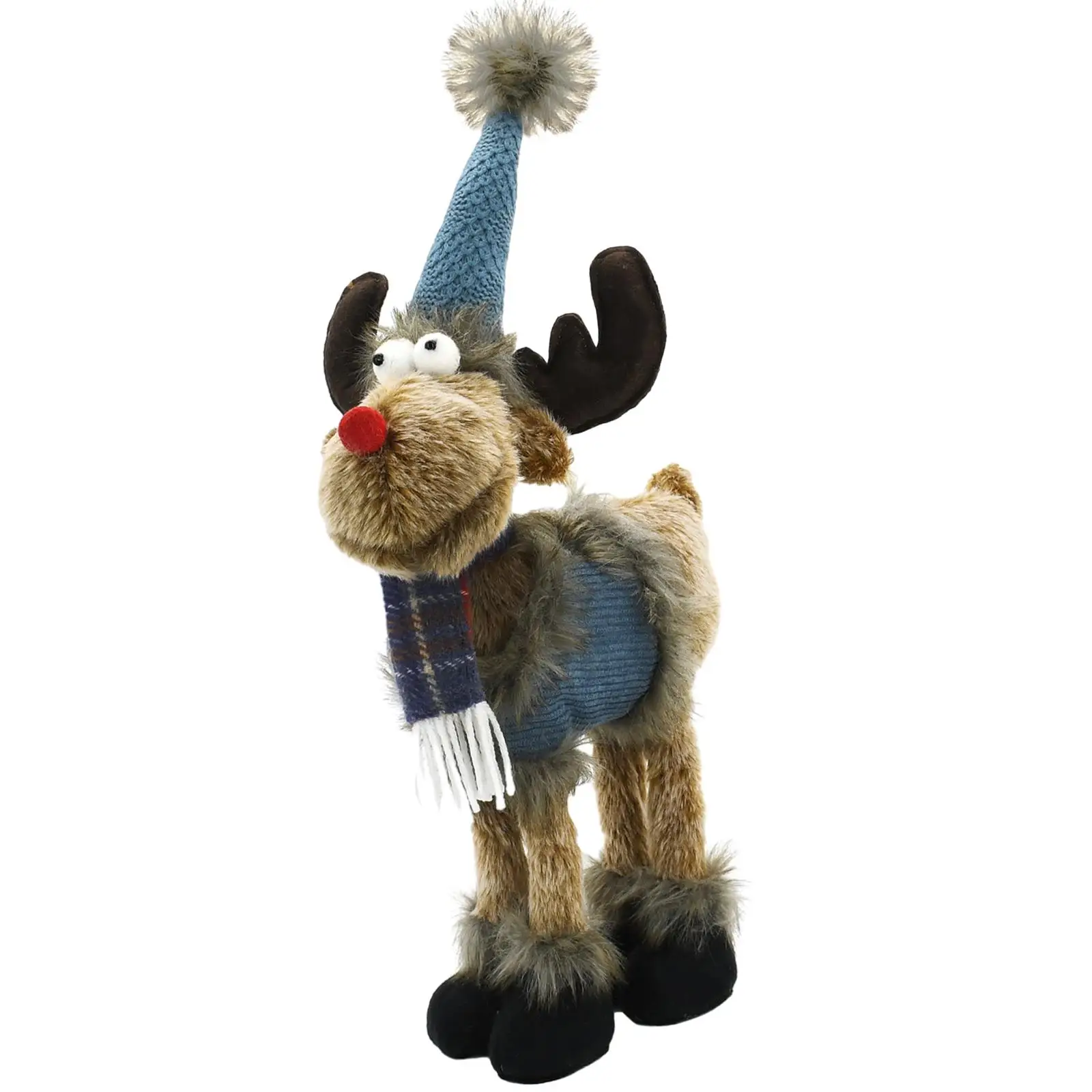 

Праздничное украшение в виде оленя, отдельно стоящая высота 18,11 дюйма, Рождественский олень для камина, Рождественский стол, День благодарения, новый год