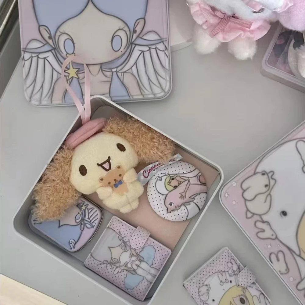 Angel Bunny Girl Iron Storage Box - Subculture Style Organizer for Photos and Small Cards