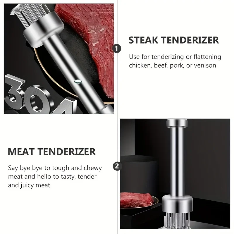 Stainless Steel 304 Meat Tenderizer Needle Steak Needle Tool Professional Meat Punch Tenderizing Device 1pc