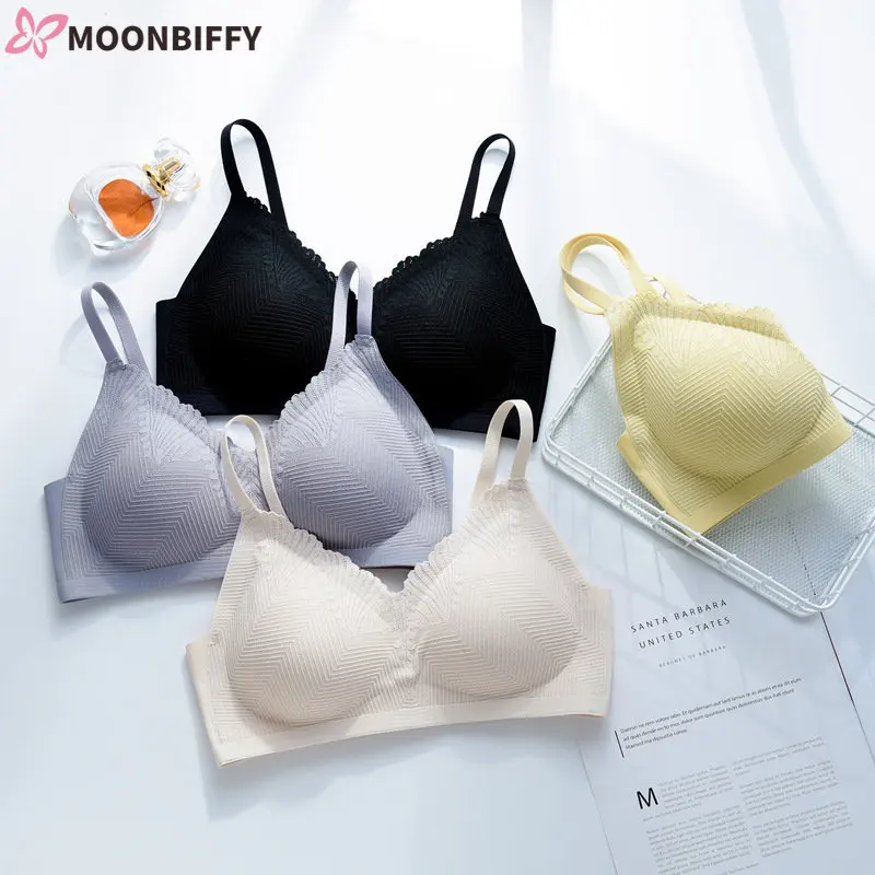 

Women's Sexy Small Chest Gathered Underwear No Steel Ring Lace Sling Comfortable Sports Vest-Style Breasted Thin Girls Bra