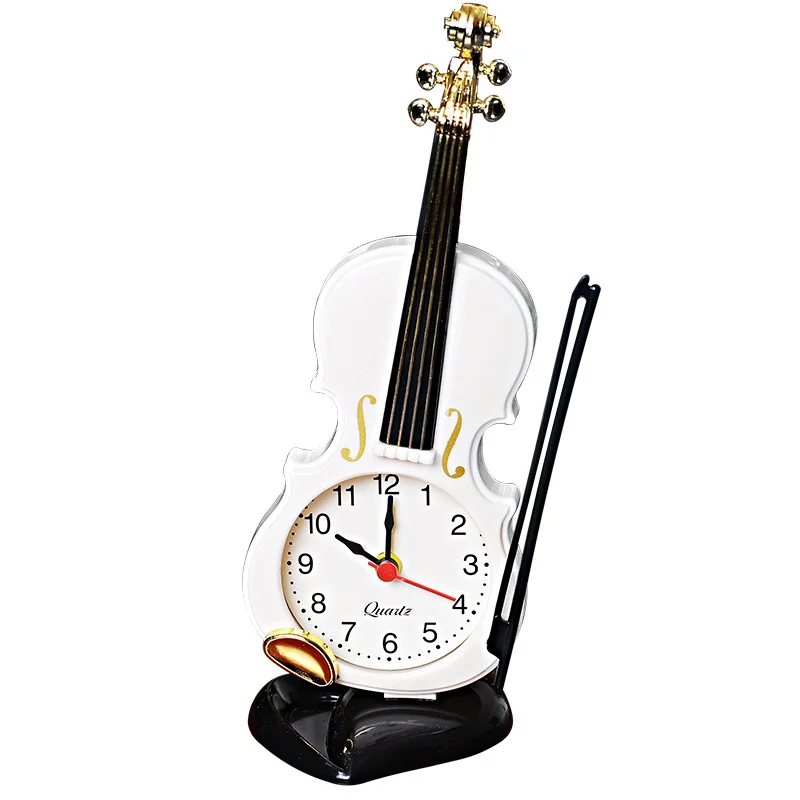 Creative Violin Students Use Alarm Clock Fashion Simple European Style Children's Cute Cartoon Bedside Clock Retro Ornament,digital clock,weather clock,lcd digital clock,digital desk clock,digital table clock,mini desk clock,mini weather clock,flipping clock,retro desk clock,retro telephone alarm clock