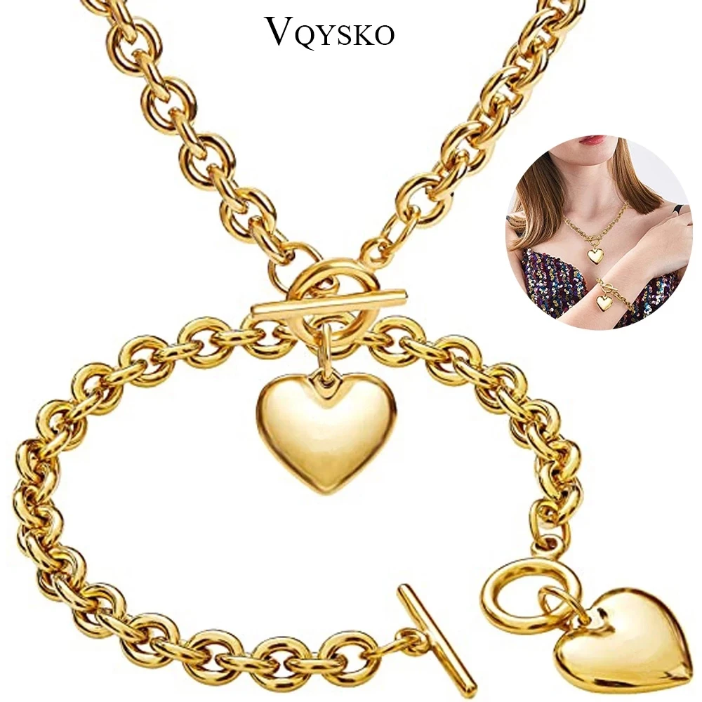 Collier Pendentif Cœur Pour Femme - Ensemble De Bijoux Fantaisie En Forme De Cœur, Neuf Avec étiquettes
