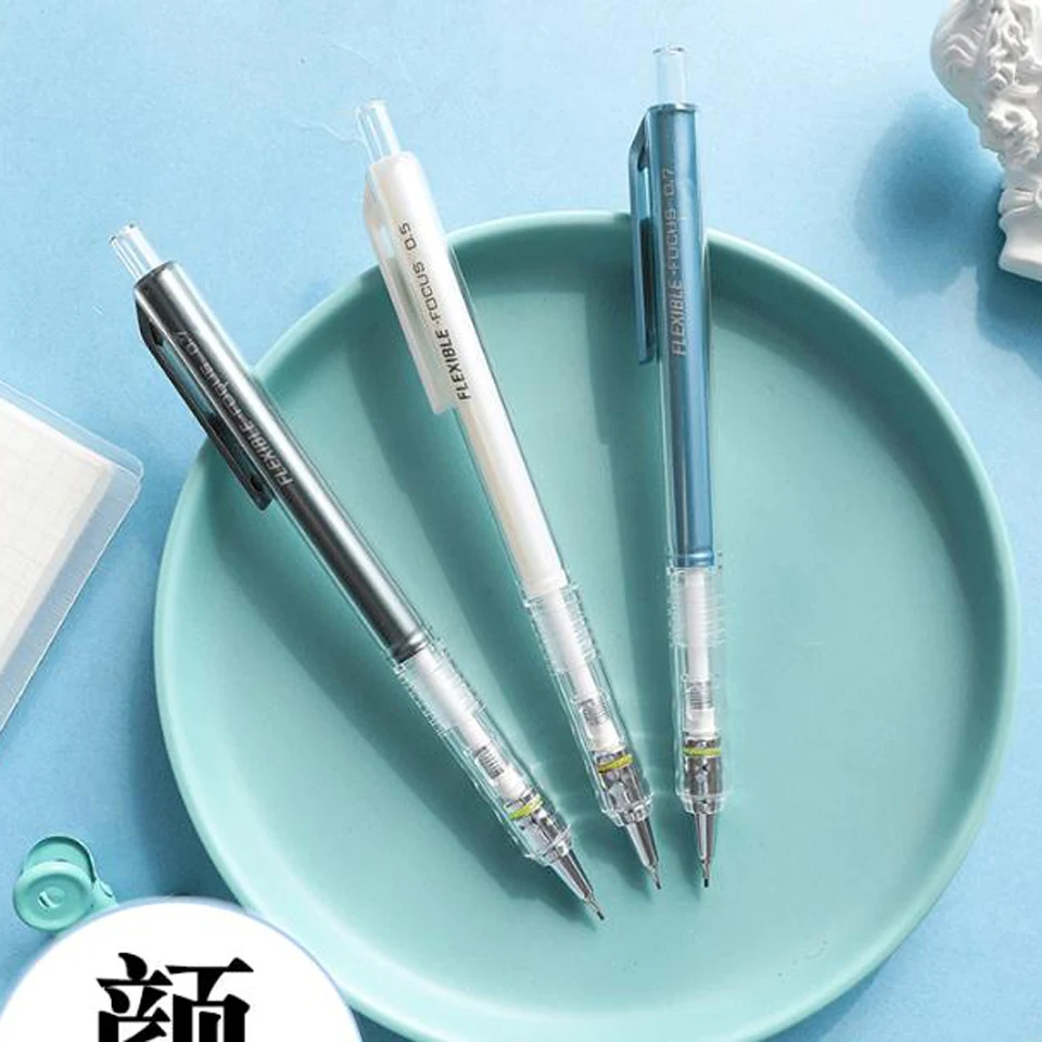 Mechanical Pencil 0.5/0.7mm Metal Elasticity Nib Low Center Gravity