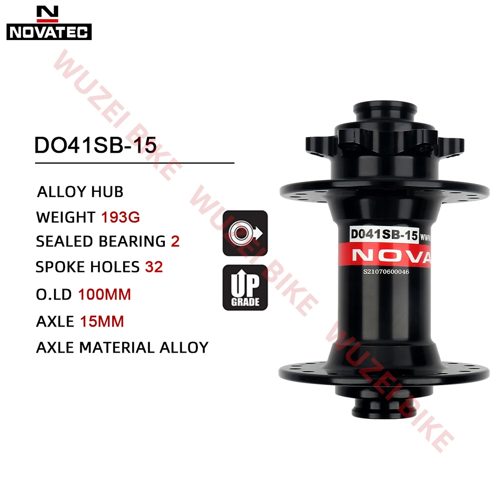 NOVATEC 쓰루 액슬 산악 자전거 프론트 허브, 시마노 MTB 액슬 허브용 프론트 허브, D041SB-15/B15, 32H, 15X110MM, 15X100MM